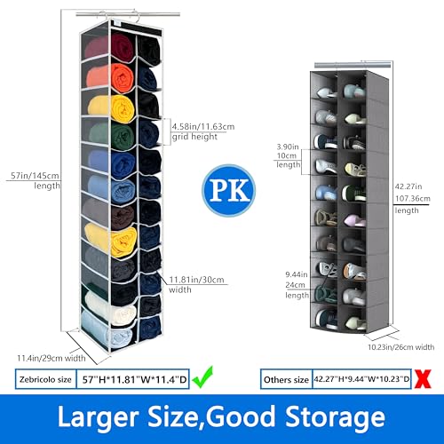 Closet Organization,24 Section, Hanging Closet Organizer, Space saving, College Dorm Essentials for Girls, heavy dutys hooks Up to 45 Pounds, Clothes Storage,Closet Organizer,Black/White - color: NEW Heavy duty rack-Black/White--24 pockets