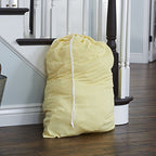Household Essentials Polyester Jersey Drawstring Laundry Bag with Cordlock, Pastel Yellow - style: Yellow