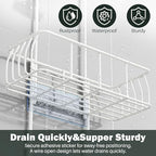Epicano Shower Caddy Hanging, Anti-Swing Over Head Shower Caddy Rustproof with hooks for Towels, Sponge and more,White - color: White