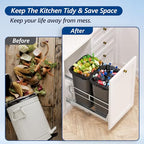 Insputer Dual Pull Out Trash Can Under Cabinet with Soft-Close Slides, Heavy Duty Under Sink Trash Can Kit for Kitchen Sink, Laundry, Garbage Can Not Included, Requires 17" W X 24" D Cabinets - size: Double