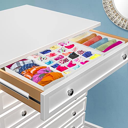 Sorbus® Set of 4 Foldable Drawer Dividers, Storage Boxes, Closet Organizers, Under Bed Organizer (White) - color: White