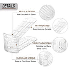 20 Pack Clear Shoe Slots Organizer Adjustable Shoe Stackers for a Pair of Shoes Rack Storage Shoe Space Saver 52% Shoe Hold Shoe Organizer for Closet - size: 20PACK-Adjustable