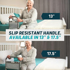 Lunderg Large Bed Assist Rail for Seniors with Motion-Activated Light & Storage Pocket - Easy to Install Bed Rails for Elderly Adults Safety & Post-Surgery - Helps Reduce Falls & Support Independence - size: 17.5"