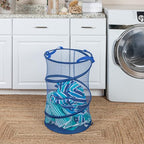 Household Essentials Pop-Up Mesh Laundry Hamper, Blue - color: Blue