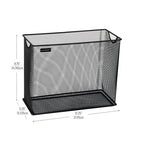 Mind Reader Vertical File Storage, Desktop Organizer, Hanging Files, Office, Metal Mesh, 12.25"L x 5.5"W x 10"H, Black - size: 12.25 x 5.5 x 10