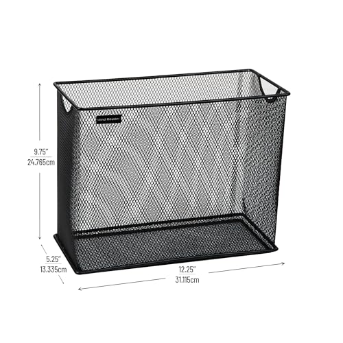 Mind Reader Vertical File Storage, Desktop Organizer, Hanging Files, Office, Metal Mesh, 12.25" L x 5.5" W x 10" H, Black (Pack of 6) - size: 12.25 x 5.5 x 10 (Pack of 6)