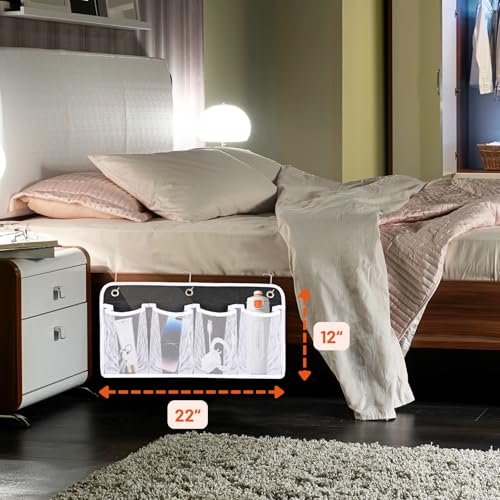 RV Shoe Storage for Bedside - 4 Pocket Wall Mounted Entryway Shoes Rack, Bed Hanging Pocket Organizer, Bedside Caddy Storage Organizer for Headboards Bunk Beds Dorm Rooms,RV & Camper Essentials - color: Black 8 Pocket