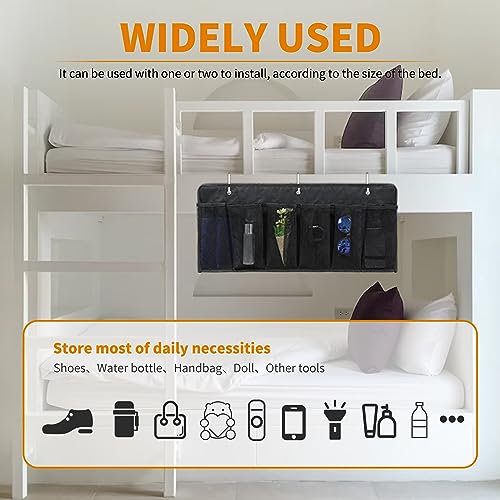 RVZONE RV Shoe Pockets 6 Large Pockets Heavy Hanging Bedside Storage Organizer with Sturdy Hooks Storage Pockets Hangs on bed for Shoes Toys and Tool Accessories - color: Black, size: Mesh, 1pcs