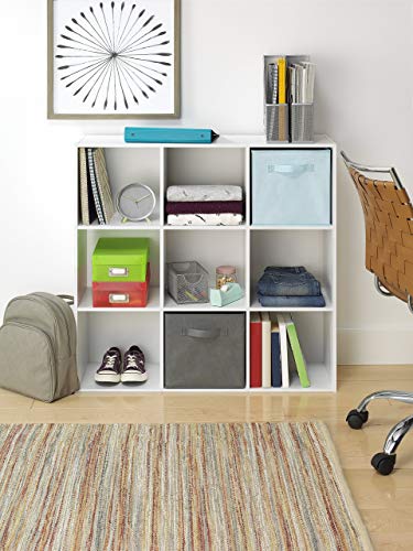 Whitmor 9 Cube Storage Organizer, 3 Tier Stackable MDF Bookcase, Open Storage Display Bookshelf, Storage Cabinet for Living Room, Bedroom, Home, Office, 35.5" L x 11.7" W x 35.5" H, White - color: White, size: 9 Cube Stackable