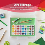 IRIS USA Board Game Storage Craft Organizer Box with Snap-Tight Latch Lid, 8-Pack Portable Plastic Case Bin for Puzzles, Magazines, Hobbies, Art Supplies, Fits 8.5" x 11" & A4 Papers, Slim, Clear - size: 8 Pack