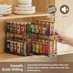 2 Packs Pull Out Spice Rack Organizer for Cabinet, 2-Tier Slide Out Seasoning Organizer, Narrow Cabinet Spice Rack, 10.7" Dx4.8 Wx8.85 H, Full Extension Ball Bearing Glides, Kitchen Pantry Organizer - size: 2 Pack