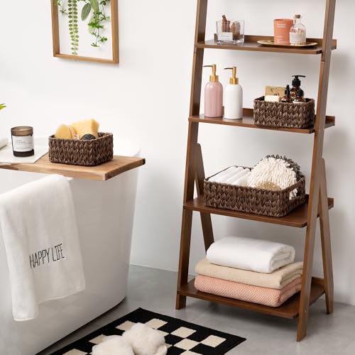 GRANNY SAYS Wicker Baskets for Organizing, Nesting Storage Baskets for Shelves, 1 Large and 2 Small Wicker Baskets Waterproof, Dark Brown, 3-Pack - color: Brown, size: 13"L x 9"W x 4"H + 2x 7¾"L x 5¾"W x 3½"H