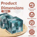 2 Pcs Abstract Grunge Blue Tissue Box Cover Leather Tissue Box Holder Square Facial Paper Organizer Dispenser for Bedroom Dresser Night Stand Office Desk - color: Abstract Grunge Blue