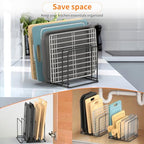 Cutting Board Organizer, Kitchen Cabinet Organizer, Divided Rack with 5 Slots for Baking Trays, Cutting Boards - Cookie sheet Organizer Inside Cabinet, Baking Sheets Holder (large) - style: 1PC(Large)