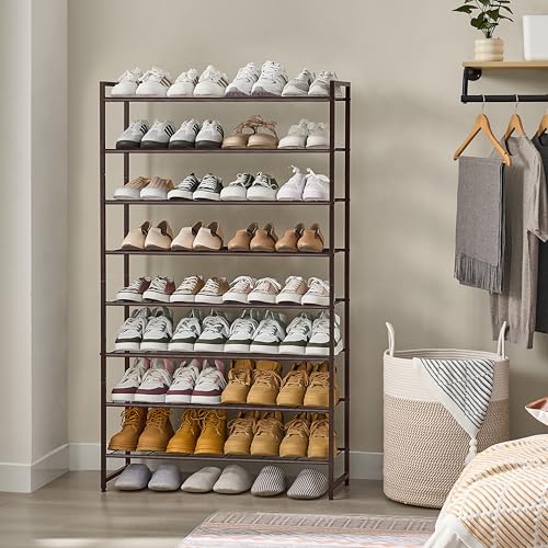 Nunsino Shoe Rack for Closet, Metal Shoe Organizer, 8 Tier Garage Shoe Rack Max Holds 40 Pairs,Shoe Storage Shelf,Entryway, Bronze - color: Bronze, size: 8 Tier