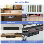 MOLIGOU Under Desk Storage Shelf, Under Desk Tray with Felt Liner, Screw Mount Under Table Hidden Storage for Home Office, Kitchen Cabinet