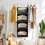 GRANNY SAYS 4-Shelf Hanging Organizer, Wall Mount, Fabric, 1-Pack - color: 4-shelf Black, size: 1-Pack