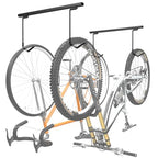 WALMANN Ceiling Mounted Bike Rack for Garage, Space-Saving Ceiling Bike Storage for 2 Bikes(Horizontally)/4 Bikes(Vertically), Adjustable Bike Hooks for Road Mountain Bikes - style: Ceiling rack for 2 bikes
