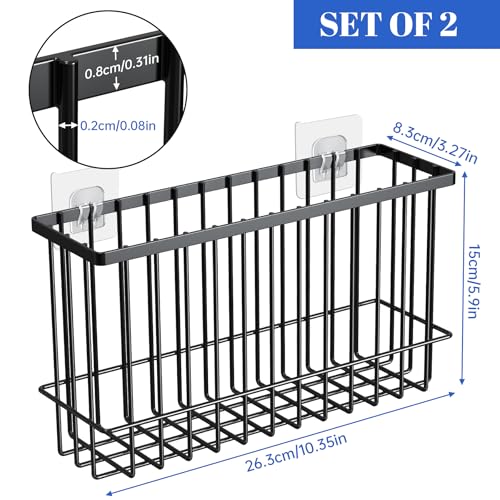 NiHome Cabinet Door Lid Organizer 2-Pack, Cabinet Organizers and Storage, Compact Design for Space Optimization-Over the Cabinet Door Organizer for Diverse Storage Solution - color: Black-Iron