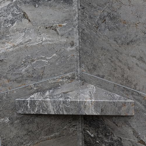 Palisade Vinyl Waterproof Corner Shower Shelf in Spanish Marble - color: Spanish Marble