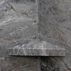 Palisade Vinyl Waterproof Corner Shower Shelf in Spanish Marble - color: Spanish Marble