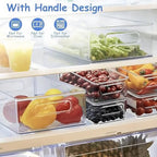 12 Pack Refrigerator Organizer Bins, 3 Sizes Stackable Clear Pantry Storage with Handles for Fridge, Freezer, Shelves, Drawer, Snack Organizer for Home & Kitchen - size: 12 Pack