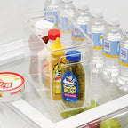 mDesign Plastic Tall Food Storage Organization Container Bin with Handles for Kitchen, Pantry, Cabinet, Fridge/Freezer, Countertop - Organizer for Snacks/Appliances, Ligne Collection, 4 Pack, Clear - size: 10 x 5 x 8 (Pack of 4)