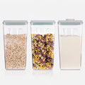 Ankou Airtight Pop Cereal Container, 3300ml Each Large Cereal Containers with Scoops Food Storage Canister Dispenser Perfect For Cereal Flour Spaghetti Rice Kitchen Organizing 3.5qt - color: 3300ml*3