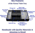 Leather Valet Tray for Men - EDC Catch All, Dresser Organizer, Jewelry & Wallet Desk Accessory, Bedside Entryway Key Catchall - color: Gray