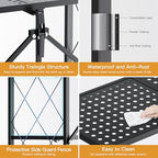 Simple Deluxe 3-Tier Folding Storage Shelves, 27.95" W x 14.96" D x 34.25" H Foldable Shelving Unit, 750 Lbs Loading Capacity, Black - color: Black, size: 3-Tier, 28"W x 15"D x 34"H