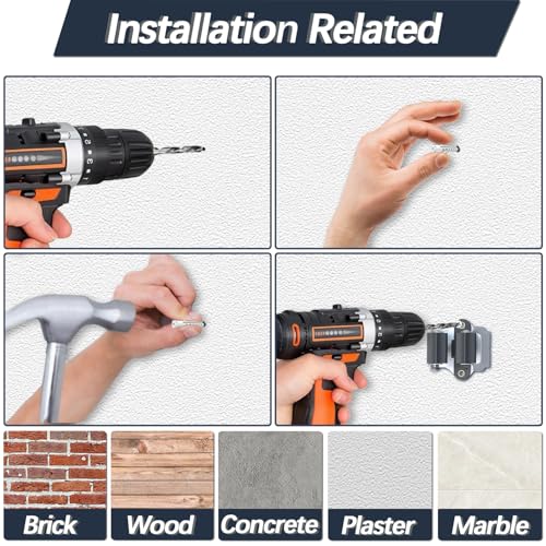 3-H 15 Pack Mop and Broom Holder Big Size Hanging 1 KG Extra,Broom Hanger Wall Mount for Hanging and Organizing Shove Rake Yard Tools in Shed Kitchen Laundry Room Bathroom Garden(Black) - color: Matte Black, size: 15