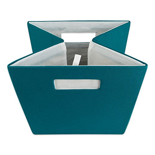 DII Poly-Cube Storage Collection Hard Sided, Collapsible Solid, Small, Teal - color: Teal, size: Small Square, 11x11x11"