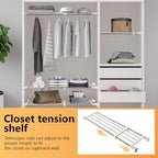 BAOYOUNI Tension Closet Shelf, Adjustable Storage Rack Separator Wardrobe Cupboard Divider Organizer Rod for Kitchen Bathroom Bedroom, 23.62-39.37 Inch - size: (23.62-39.37) IN