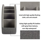 Remote Control Holder,TV Remote Caddy/Box with 5 Compartments,Bedside Table Organizer for Controller,Glasses,makeup brushes,jewelry and Media Player,Pen/Pencil Storage (Grey) - color: Grey
