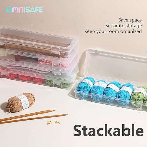 6 Pack Large Plastic Hobby Art Craft Organizer,Clear Plastic Storage Containers with Latching Lid, for Pencil Box, Lego, Crayon - size: Large - 6 Pack