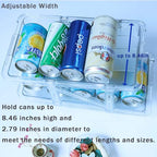 2 Pack Soda Can Dispenser for Refrigerator,Adjustable Width Soda Can Organizer,Stackable Drink Organizer for Fridge,Pantry,Cabinet,Soda Holder for Refrigerator