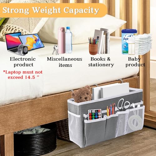 Ofiray-home 2pcs Bedside Caddy/Bedside Hanging Storage Bag for Bunk College Dorm Bed and Hospital Beds,Can be Placed Glasses,Water Bottle,Books,Mobile Phones,Keys,Dorm Room Essentials