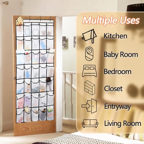 GOMAJI 35 Pockets Over the Door Shoe Organizer - color: White