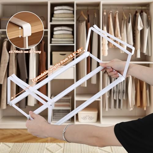 2 Pcs Expandable Shoe Rack Organizer for Closet,Adjustable Hanging Shoe Rack & Under Cabinet Shelf Under Shelf Storage for Shoes or Clothing Storage and Organization Save Space