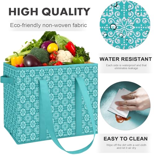 WISELIFE Reusable Grocery Bags [6 Pack],Large Grocery Tote Bag Water Resistant Shopping Bags Foldable Grocery Bag for Clothes,Shoes and Picnic,Green - color: Green, size: 6 PCS