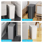 N. NETDOT 3 Pack 10L/2.6 Gal Bathroom Trash Can with Lid, Trash Bin with Press Lid, Small Trash Can/Slim Garbage Cans/Waste Basket for Bathroom,Kitchen,Office,Bedroom - Black,Gray,Off White - color: Black-Gray-Off White