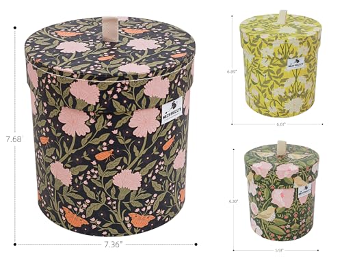 3-Piece Decorative Storage Boxes with Lids, wool storage, toy bin, Cardboard Keepsake Box Set, Butterfly and Bird Design, Shelf Decor, Home Decor, Modern Decoration Organizer, Toy Bin - color: Floral