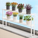 Expandable Window Shelf for Plants Kitchen Sink Organizer Stackable Narrow Shelves Kitchen Countertop Holder Mesh Design (1, White)
