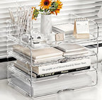 DCA Large Capacity Desk Organizer, 4 Tier Paper Organizer, File Organizer for Desk, Stackable Paper Tray for Office, Home and School