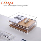 HeZone Paper Organizer, 2 Tier Stackable A4 Size Acrylic Letter Tray, Office/Home/School Organization - Clear - style: 2-layer horizontal tray