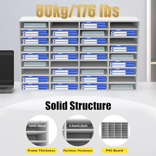 Literature Organizer 36 Compartment Office Mailbox Classroom Mailbox Organizer Wooden Mailbox Sorter Particle Board with Adjustable Shelves for Home Office and Classroom