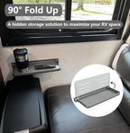 Aluminum RV Folding Wall Shelves 12 Inch Collapsible Fold Down Bookshelf for Camper - Small Foldable Trailer Interior Hidden Bedside Storage Rack 2 Pack - size: 2 Pack