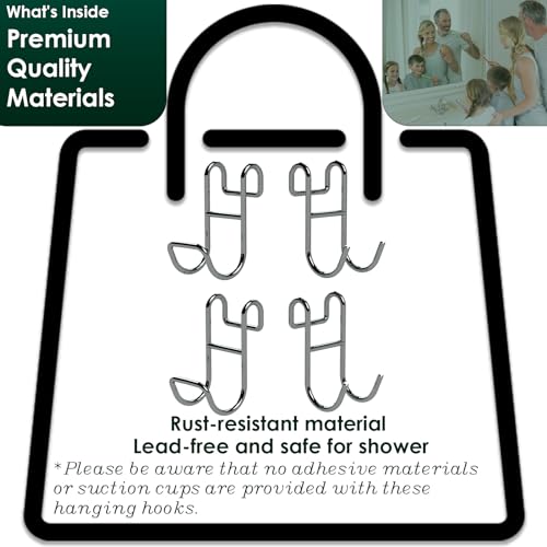 Shower Caddy Hook Helmet Fence Hooks Hook Caddy Hooks for Hanging Wires Hooks for Wire Shelves Heavy Duty Rustproof Hook Utility Hooks 4 Pack Silver - color: Silver 3, size: 2 Closed 2 Open