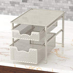 Simple Houseware Stackable 2 Tier Sliding Basket Organizer Drawer, White - color: White, size: 2-Tier