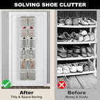 GOMAJI Over the Door 12 Pocket Hanging Shoe Organizer, Gray - color: Gray